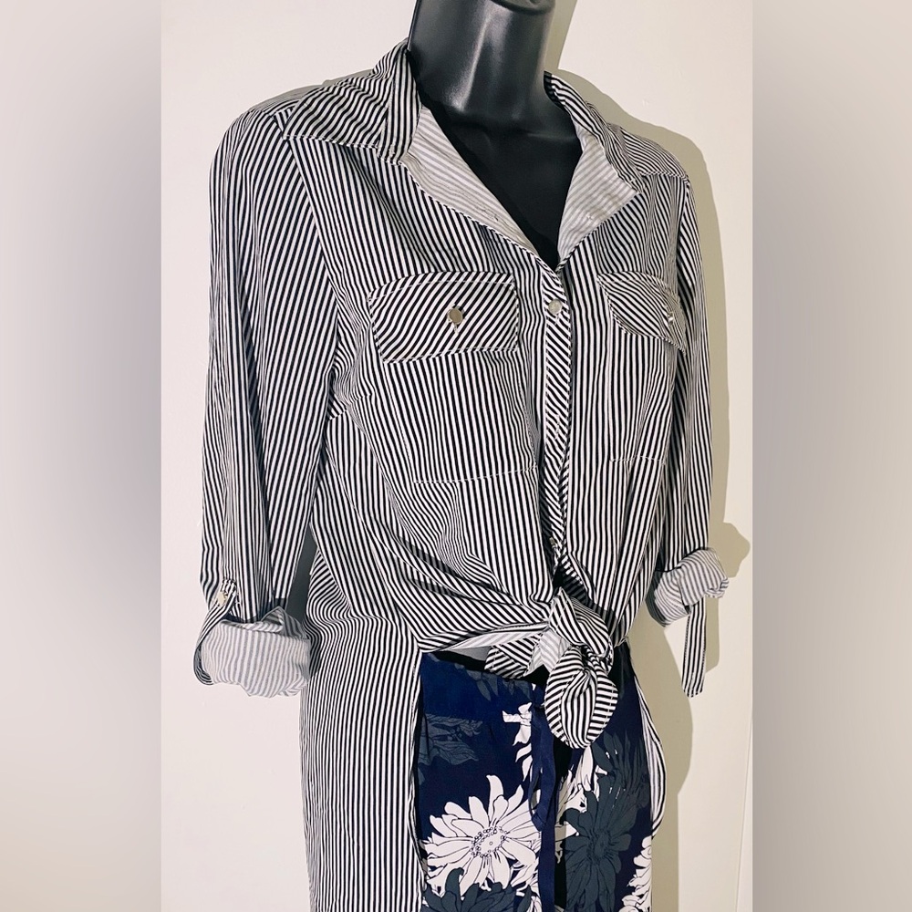 Black and White Button up shirt striped